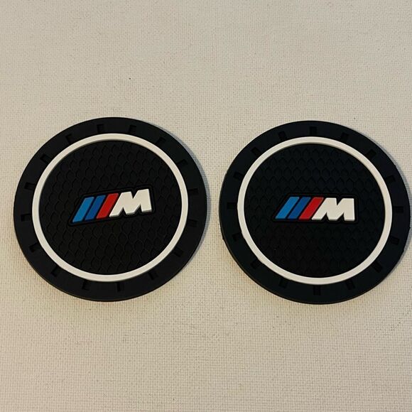 BMW Motorsports Logo Cup Holder Coasters set of 2 NWT - Picture 1 of 4